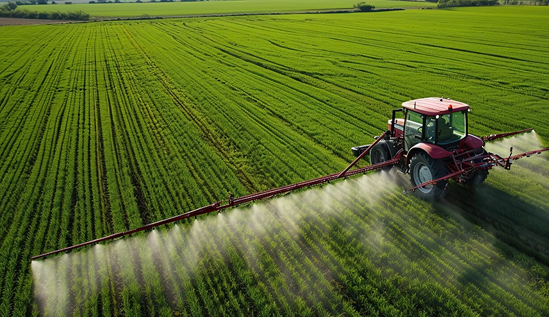 Tractor - spraying farm land